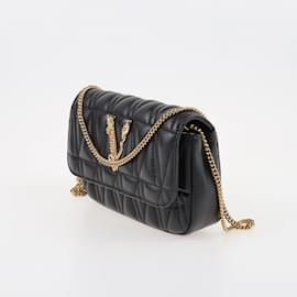 Versace-Mini sac à bandoulière noir Nappa Virtus-Noir