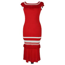 Jonathan Simkhai-Red/White Sleeveless Long Dress-Red