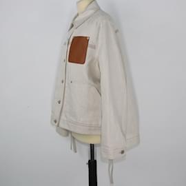 Loewe-White/Brown Workwear Jacket-Brown