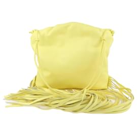 Bottega Veneta-Sac à bandoulière jaune à franges-Jaune