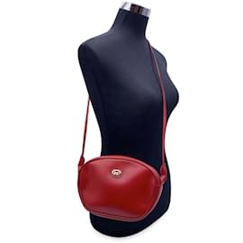 Gucci-Petit sac messager à bandoulière en cuir rouge vintage-Rouge