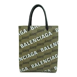 Balenciaga-BB Monogram Logo Shopping Tote 693805-Brown