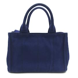 Prada-Canapa-Logo-Einkaufstasche-Blau
