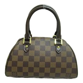 Louis Vuitton-Louis Vuitton Damier Ebene Rivera Mini bolsa de lona N41436 Em uma boa condição-Marrom