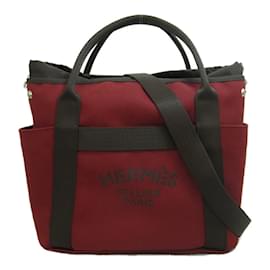 Hermès-Toile Sac de Pansage The Grooming Bag-Rouge