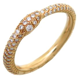 Gucci-18Anillo de serpiente con pavé de diamantes K Ouroboros-Dorado