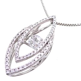 & Other Stories-Platinum Diamond Dancing Necklace-Silvery