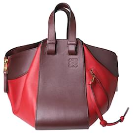 Loewe-Red Compact Hammock top handle bag-Red