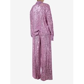 Tom Ford-Pink sequin embellished shirt and trouser set - size UK 12-Pink