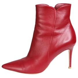 Gianvito Rossi-Bottines en cuir rouge - taille EU 37-Rouge