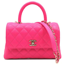 Chanel-Chanel Pink Small Coco Handle Kaviar-Pink
