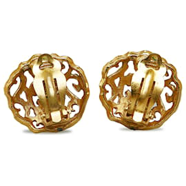 Chanel-Chanel Gold CC Clip-On Earrings-Golden