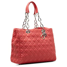 Dior-Dior Red Large Cannage Lady Dior Soft Shopping Tote-Red
