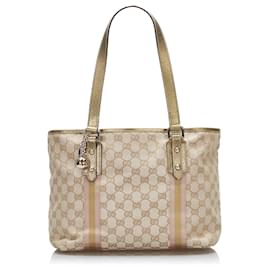 Gucci-Gucci Brown GG Canvas Jolicoeur Tote-Brown,Multiple colors,Beige