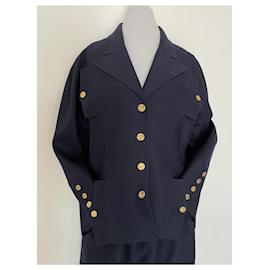 Chanel-Skirt suit-Navy blue