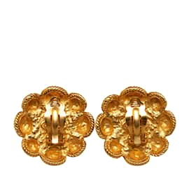Chanel-Red Gripoix Clip On Earrings-Golden