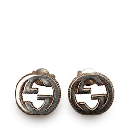 Gucci-Interlocking G Stud Earrings-Silvery