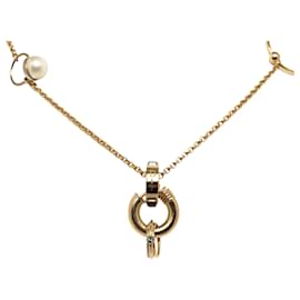 Dior-Dior Bijou Faux Pearl Necklace Metal Necklace in Good condition-Golden