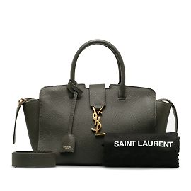 Yves Saint Laurent Bolsa de couro para bebê Downtown Cinza