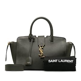 Yves Saint Laurent-Downtown Baby Leather Tote-Grey