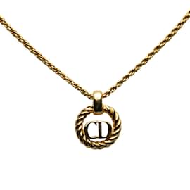Dior-CD Logo Pendant Necklacce-Golden