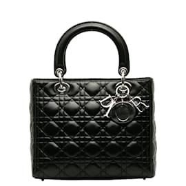 Dior-Medium Cannage Leather Lady Dior-Black
