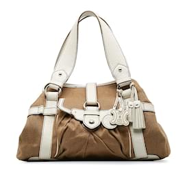 Céline-Canvas and Leather Bag SC-SA-1016-Brown