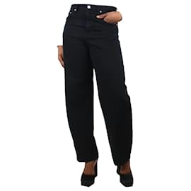 Frame Denim-Jeans cônicos pretos de cintura média - tamanho UK 12-Preto