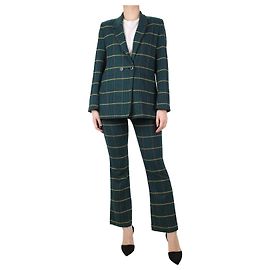 Anine Bing Set aus grün kariertem Blazer und Hose – Größe S Grün