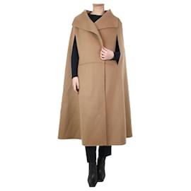 Totême-Brown signature wool cashmere cape - size XS/S-Brown