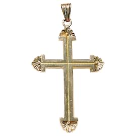 Autre Marque-Old rose gold cross 18 finely crafted carats.-Golden