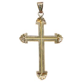 Autre Marque Croix ancienne en or rose 18 carats finement ciselé. Doré