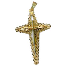 Autre Marque Croix ancienne en or jaune 18 carats. Doré