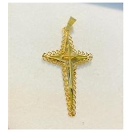 Autre Marque-Old cross in yellow gold 18 carats.-Golden