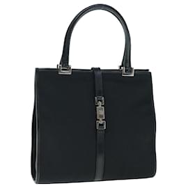 Gucci-GUCCI Jackie Hand Bag Canvas Black 002 1065 Auth ep2698-Black