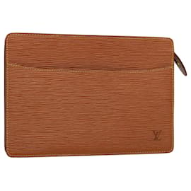 Louis Vuitton-LOUIS VUITTON Epi Pochette Homme Clutch Bag Brown Zipang gold M52528 Auth ep2762-Brown,Other