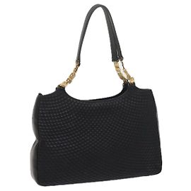 BALLY Stepp-Einkaufstasche Leder Schwarz Auth 62106 Schwarz