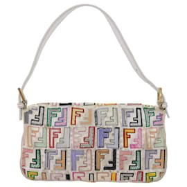 Fendi-FENDI Zucca Canvas Mamma Baguette Shoulder Bag Multicolor Auth ai670-Multiple colors