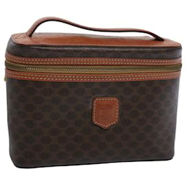Céline-CELINE Macadam Canvas Hand Bag PVC Leather Brown Auth ep2706-Brown