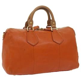 Prada-PRADA Handtasche Leder Orange Auth am5447-Orange