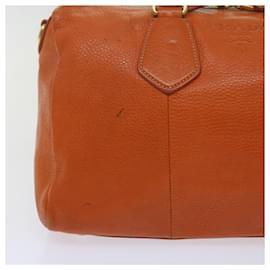 Prada-PRADA Hand Bag Leather Orange Auth am5447-Orange