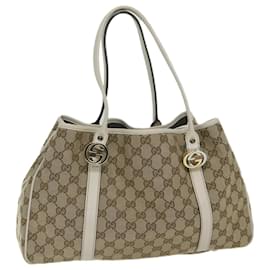 Gucci-GUCCI GG Canvas GG Twins Einkaufstasche Beige 232957 Auth bin5445-Beige