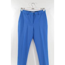 Victoria Beckham-Pantalon droit en laine-Bleu