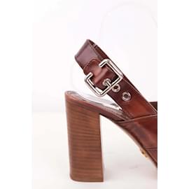 Prada-Leather Heels-Brown