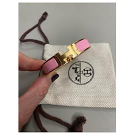 Hermès-Pulsera Clic H PM en oro rosa-Rosa,Dorado