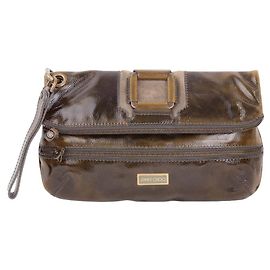 Jimmy Choo Saco de embreagem de couro Marrom