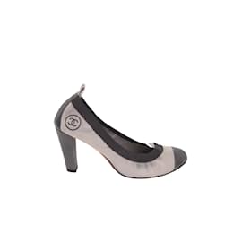 Chanel-Leather Heels-Grey