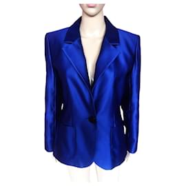 Yves Saint Laurent-YVES SAINT LAURENT  Jackets T.fr 38 polyester-Blue