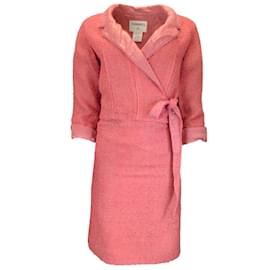 Autre Marque-Chanel Pink Vintage 1999 Tweed Jacket and Skirt Two-Piece Skirt Suit Set-Pink