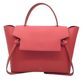 Autre Marque-Celine Red Grained Leather The Mini Belt Bag-Red